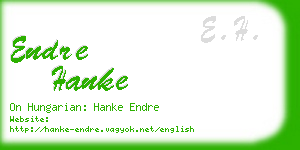 endre hanke business card